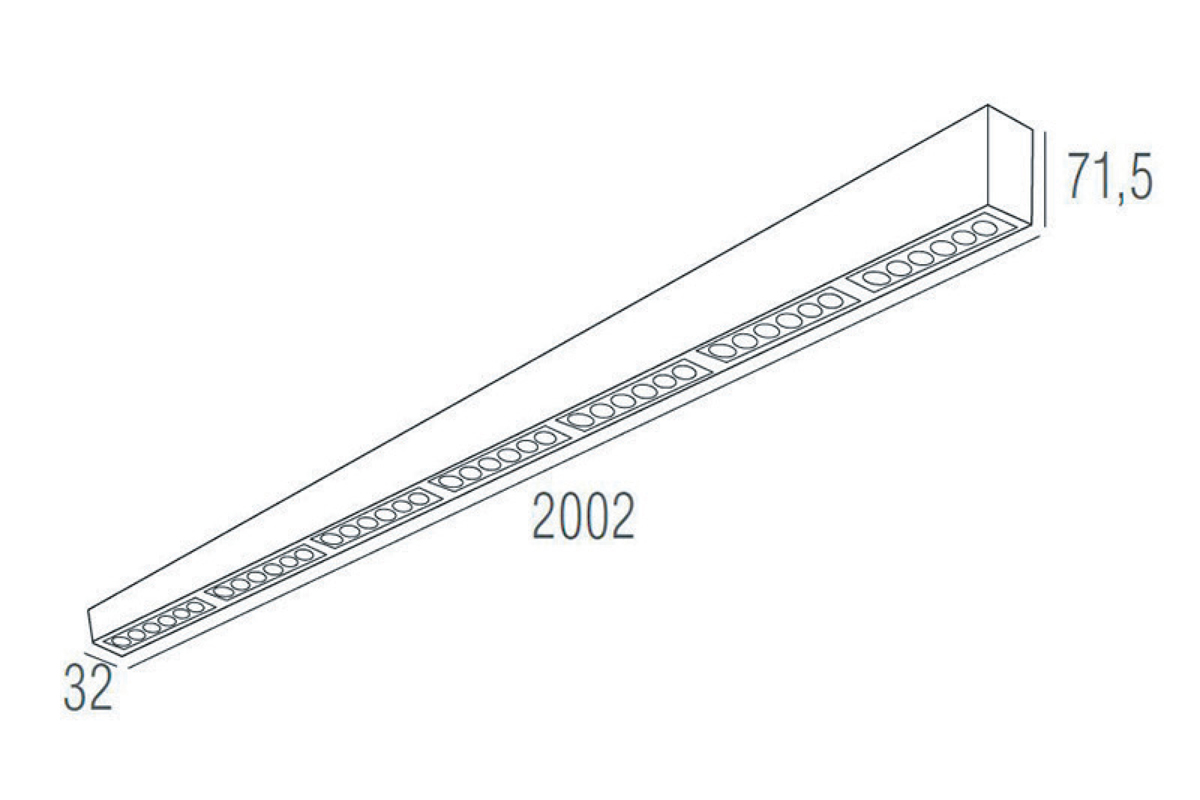 Подвесной светодиодный светильник 2м 42Вт 34° Donolux DL18515S121A42.34.2000WB