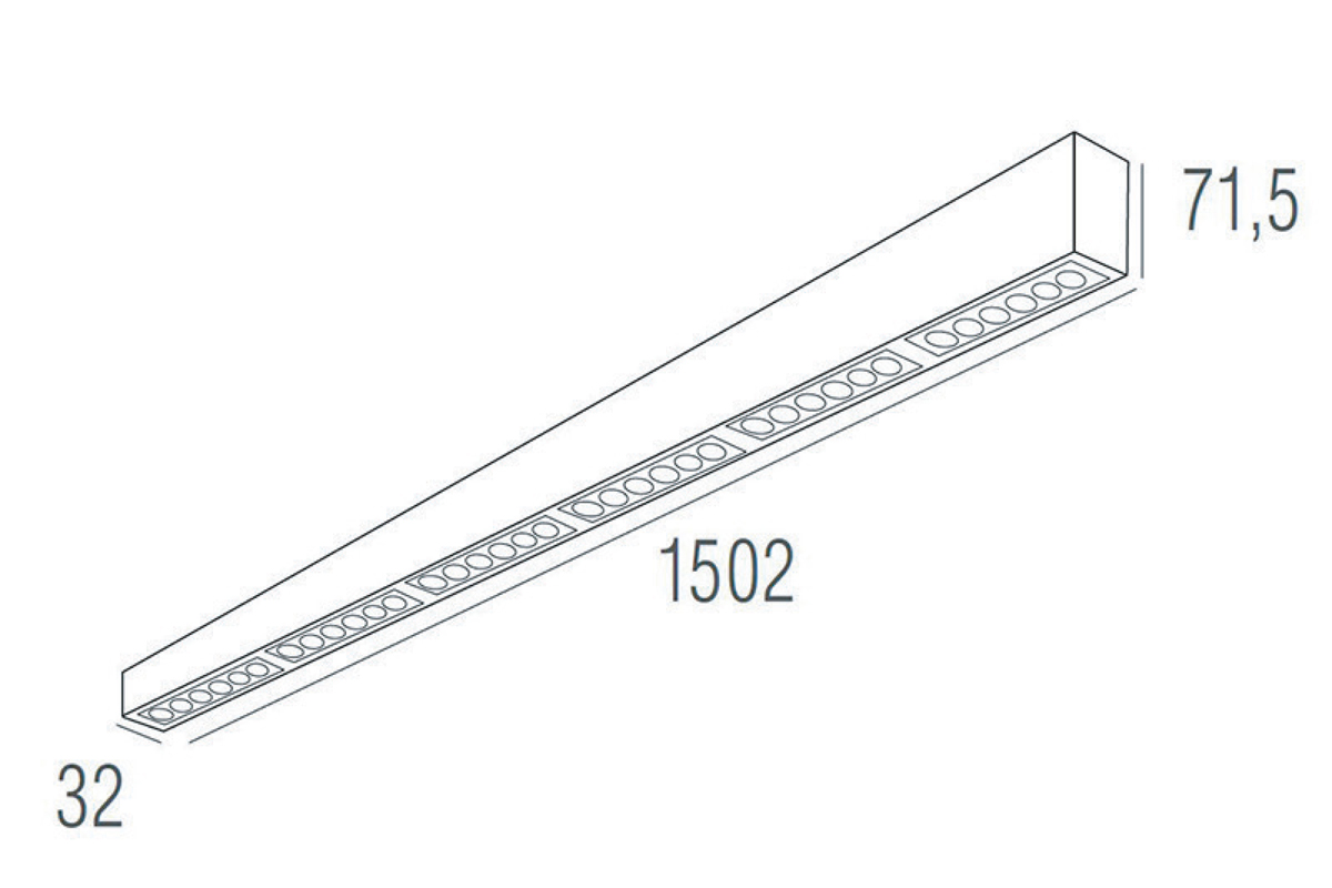Подвесной светодиодный светильник 1, 5м 36Вт 34° Donolux DL18515S121W36.34.1500WB