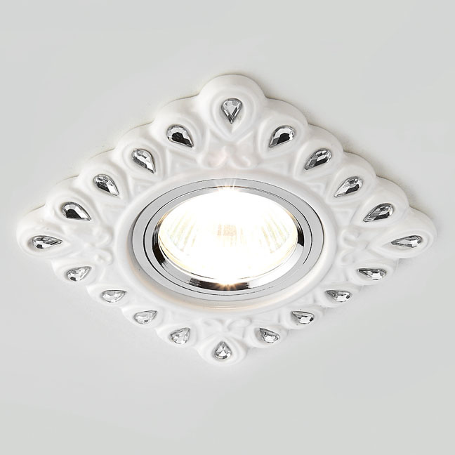 Встраиваемый светильник Ambrella light Desing D5550 W/CL белый прозрачный керамика