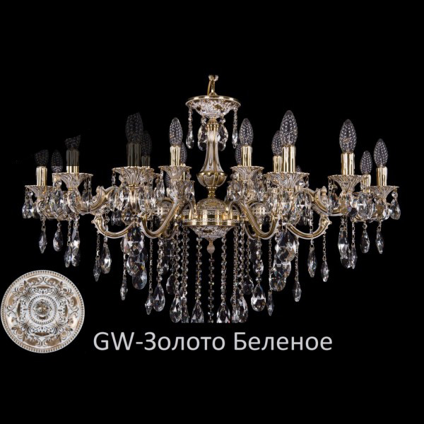 Люстра хрустальная подвесная Bohemia Ivele Crystal серия:1703 1703/18/225+125/B/GW