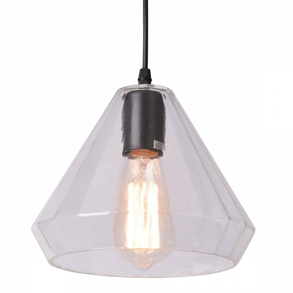Подвесной светильник faceted cone clear glass pendant lamp Loft Concept 40.2