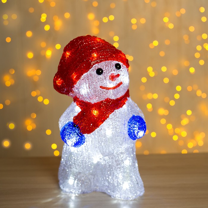 Фигура акриловая "Снеговик с шарфиком" 13х15х25 см Luazon Lighting 2310857