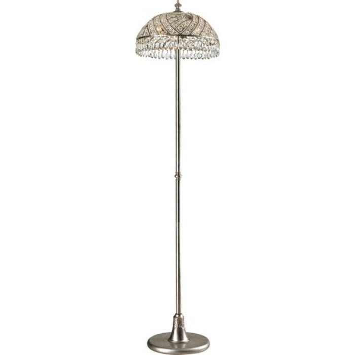 650-03-30 - Торшер хрустальный N-Light, 3 лампы, серебро