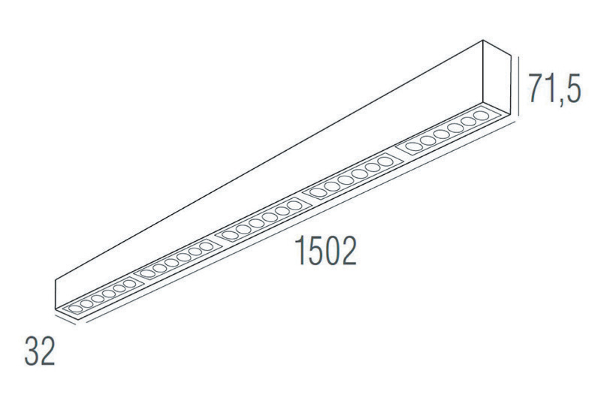 Подвесной светодиодный светильник 1, 5м 30Вт 48° Donolux DL18515S121W30.48.1500BB