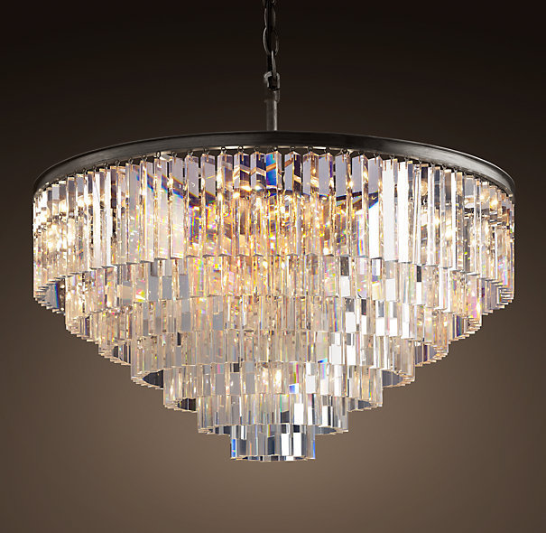 Люстра Odeon Clear Glass Hanging Chandelier 7 Rings