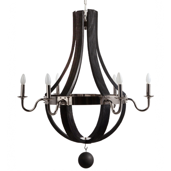 Люстра RH Wine Barrel chandelier Polished nickel Loft Concept 40.478.MT.BL.DHO
