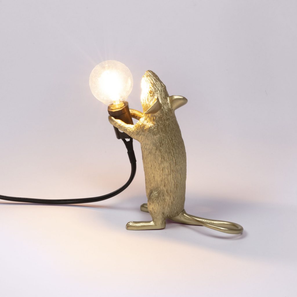 Настольная лампа Seletti Mouse Lamp Gold Step 15070 GLD