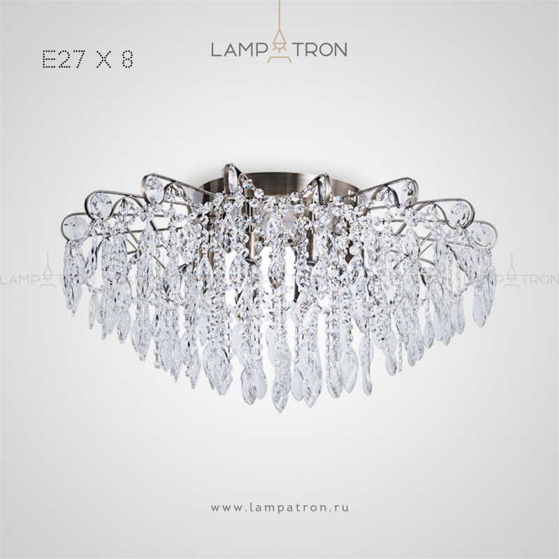 Серия потолочных люстр с абажуром из хрустальных граненых подвесок Lampatron ARCTICA