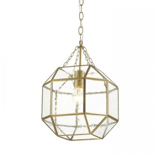 Подвесной светильник Glass & Metal Cage Pendant Gold Loft Concept 40.168