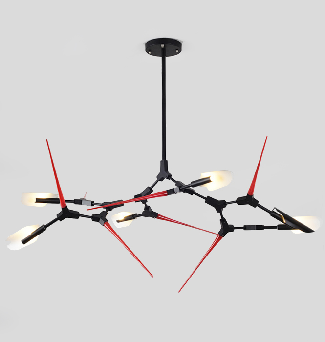 Люстра Red Spikes Chandelier 6 Loft Concept 40.2277