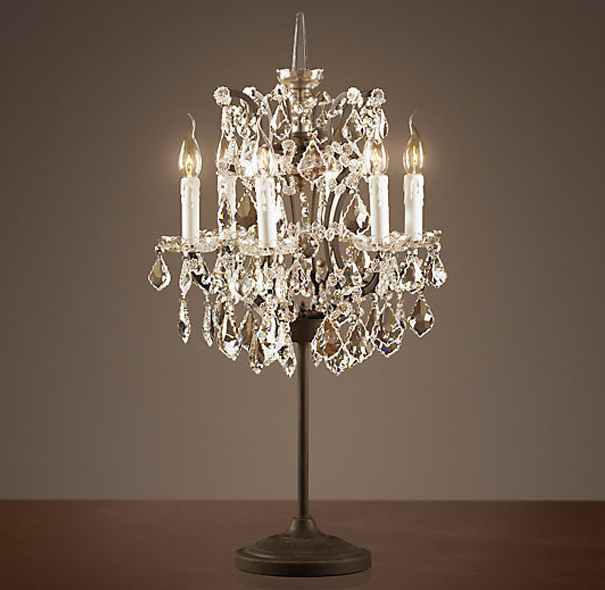 Настольная лампа 19TH C. ROCOCO IRON & CLEAR CRYSTAL Table Lamp Loft Concept 43.314