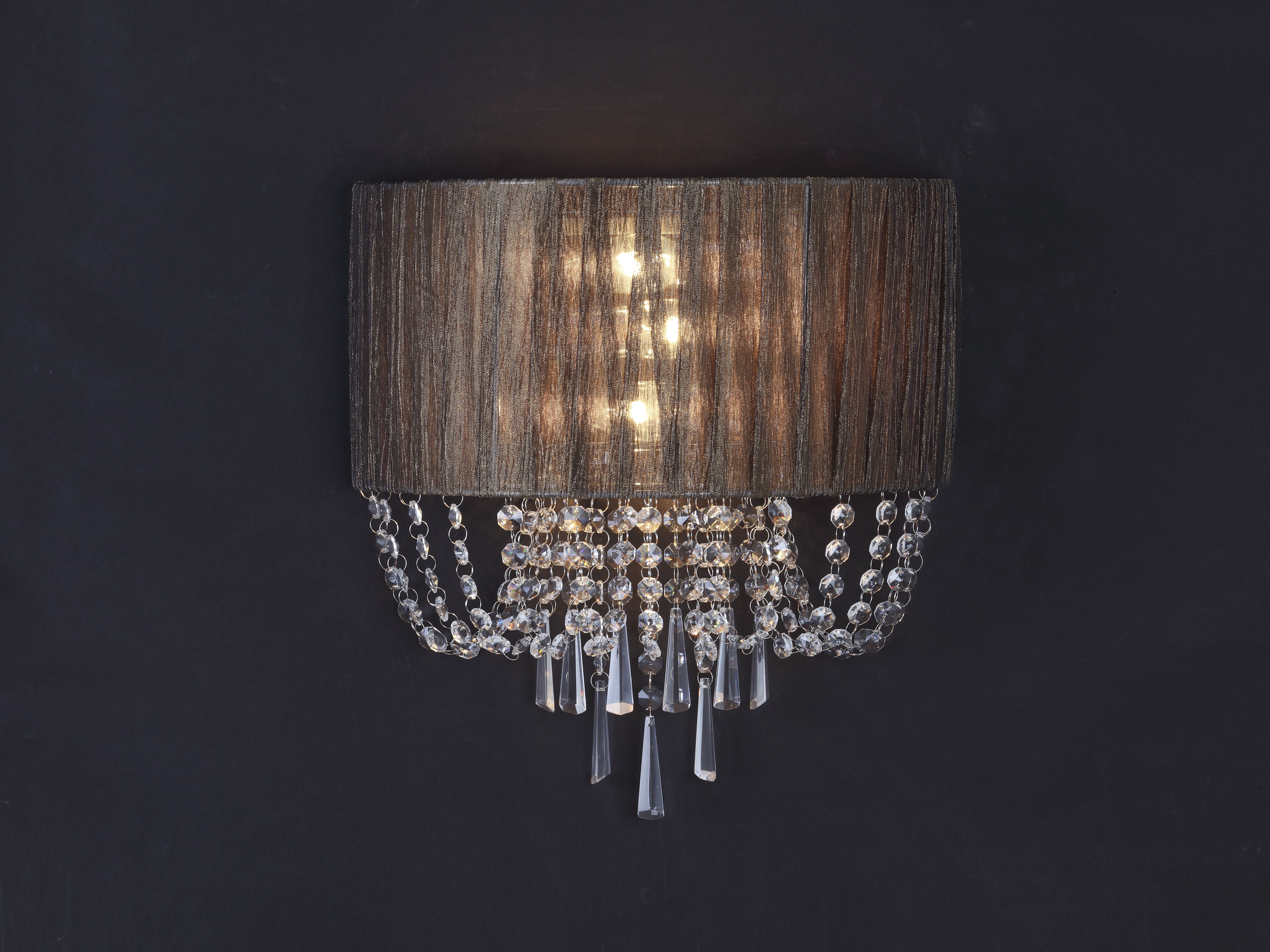 SL892.701.03 — Светильник настенный хрустальный ST Luce, 3 лампы, хром, коричневый, прозрачный хрусталь