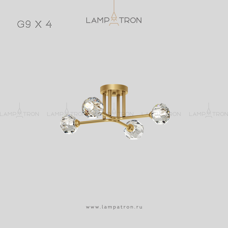 Серия люстр с кристальными плафонами на вертикальных стойках Lampatron RH CH
