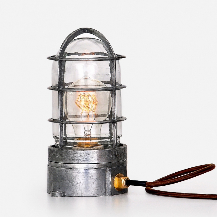 Настольная лампа Steampunk Cage Glass Edison Table lamp Loft Concept 43.003.MT.CR.A00