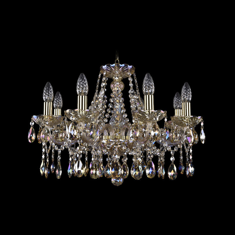 Люстра хрустальная подвесная Bohemia Ivele Crystal серия:1413 1413/8/200/G/M701