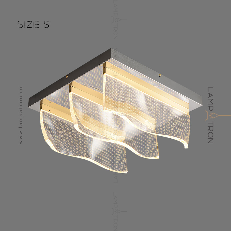 Серия потолочных светодиодных люстр с прозрачными перфорированными плафонами в виде прямоугольных пластин Lampatron DEMI