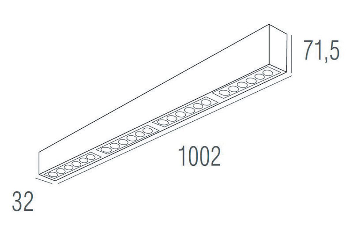 Подвесной светодиодный светильник 1м 24Вт 48° Donolux DL18515S121A24.48.1000BB