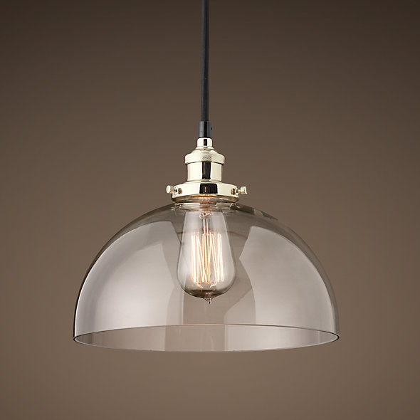 Люстра 20th C. Factory Filament Clear Glass Dome Pendant nickel Loft Concept 40.1547