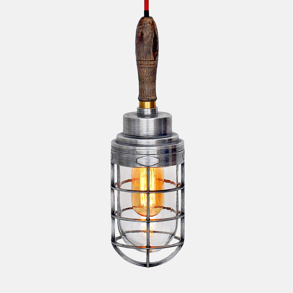 Ручной светильник Steampunk Cage Glass Edison Hanging Lamp Loft Concept 40.072.AL.GR.T1B
