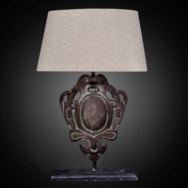 Настольная лампа RH Parisian Iron Shield Table Lamp Loft Concept 43.109.GL.20.CH