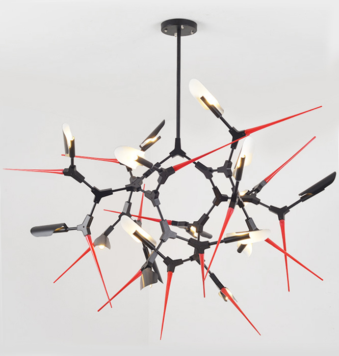 Red Spikes Chandelier