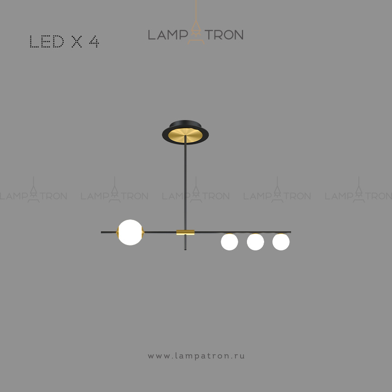 Серия светодиодных люстр с шарообразными плафонами разного диаметра Lampatron AUREATE