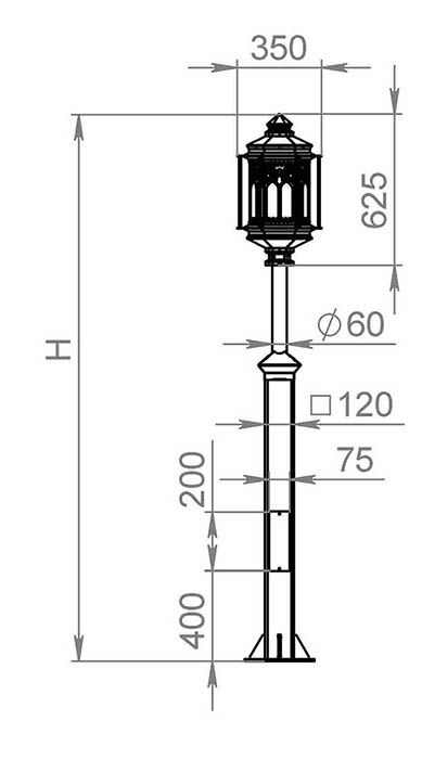 Русские фонари Palazzo парковый светильник 550-21/b-50