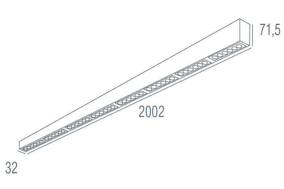 Подвесной светодиодный светильник 2м 48Вт 48° Donolux DL18515S121B48.48.2000BB