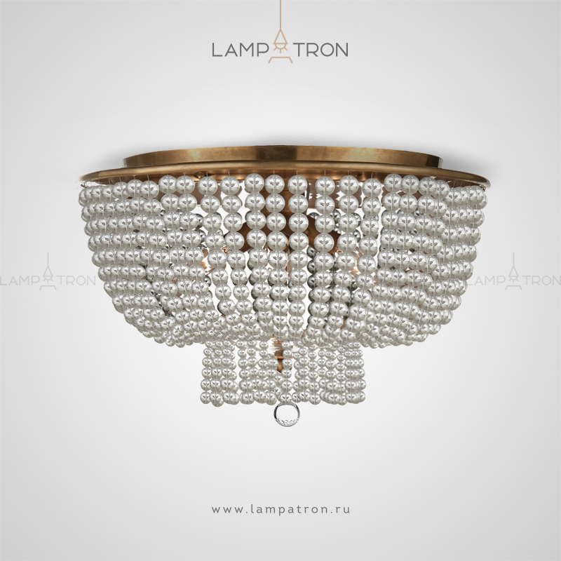 Серия потолочных люстр с абажуром из кристальных и керамических бусин разного диаметра Lampatron IVONNA CH