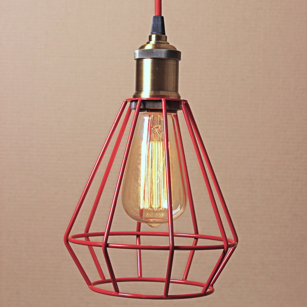 Подвесной светильник Wire Cage Pendant Punch Red Loft Concept 40.674