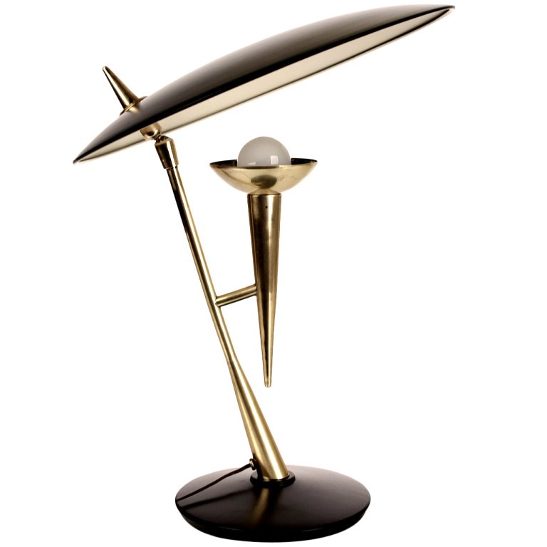 Настольная лампа Stilnovo Desk / Table Lamp Brass Gold Black Loft Concept 43.388.RU.20.LC