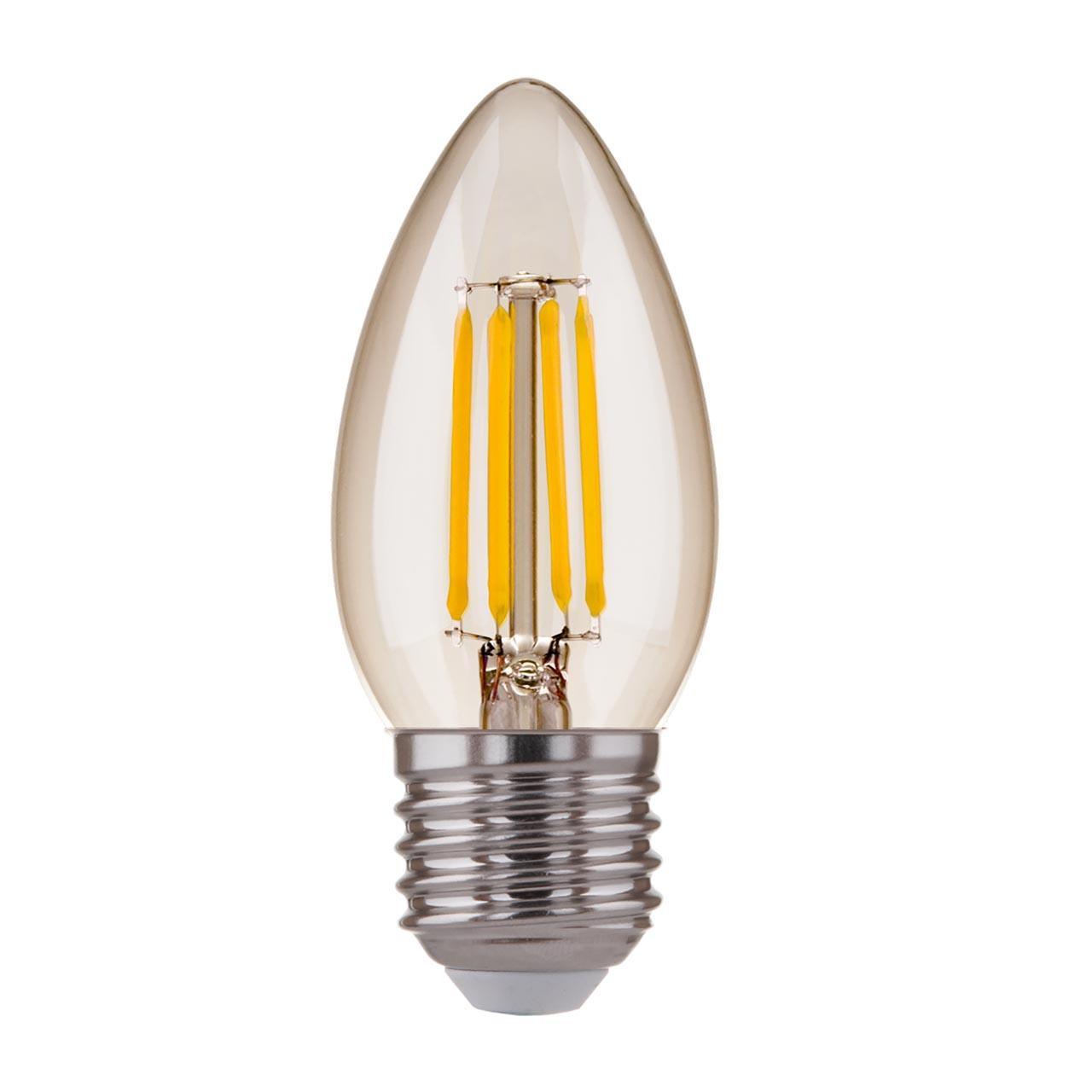 Лампа светодиодная филаментная E27 7W 4200K прозрачная 4690389125263