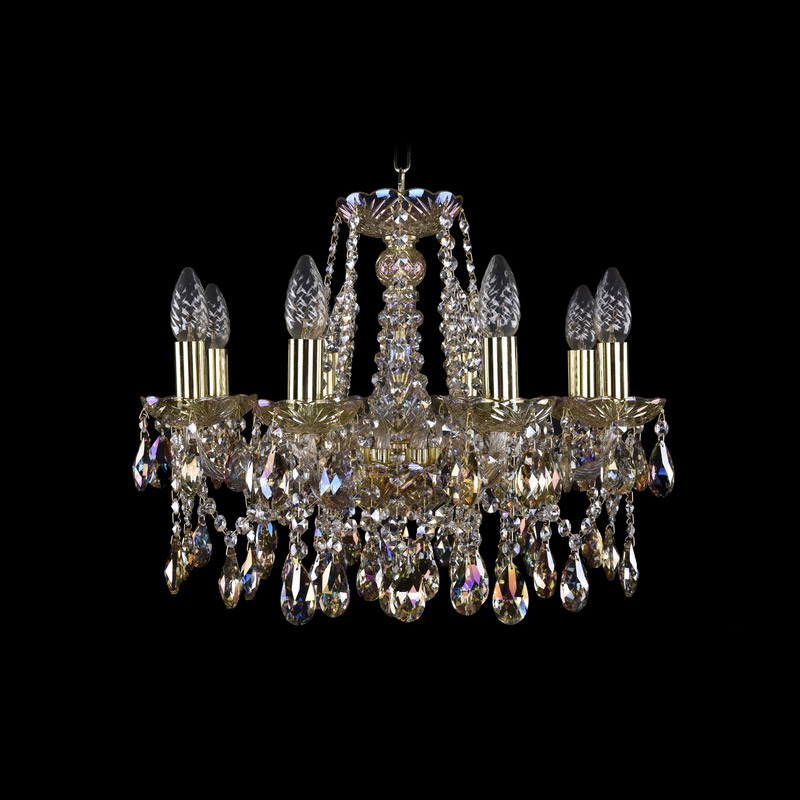 Люстра хрустальная подвесная Bohemia Ivele Crystal серия:1413 1413/8/165/G/M701