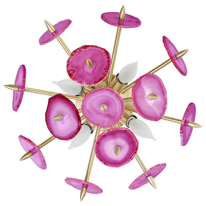 Бра Emporium Pink Agate Burst Sconce Brass Loft Concept 44.485