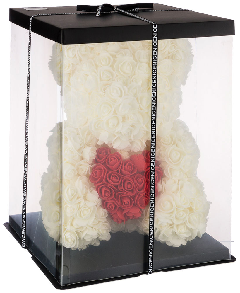 Декоративное изделие Lefard ''Медвежонок из роз с сердцем'' 40 см, белый, 192-510 в Волгограде