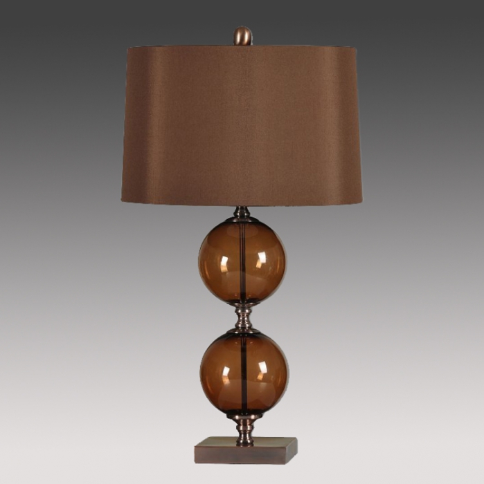 Настольная лампа Brown Glass Loft Concept 43.049.CR.BL.T1B