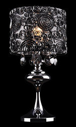 Настольная лампа Eurosvet 3400/1T хром/дымчатый хрусталь Strotskis в стиле Современный. Коллекция 3400. Подходит для интерьера Для спальни 