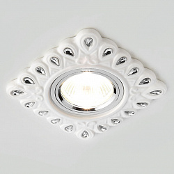 Встраиваемый светильник Ambrella D5550 W/CL белый прозрачный керамика в стиле Модерн. Коллекция Desing. Подходит для интерьера 