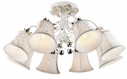 Потолочная люстра Arte Lamp A2819PL-8WG в стиле Прованс. Коллекция Bellis. Подходит для интерьера Для гостиной 