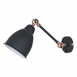 Бра Arte Lamp A2054AP-1BK в стиле Лофт. Коллекция Braccio Black. Подходит для интерьера Для офиса 