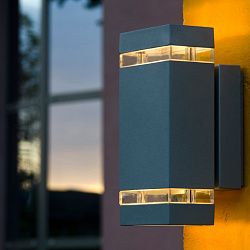 Уличный настенный светильник Oasis Light 78063 Gr в стиле Современный. Коллекция FOCUS. Подходит для интерьера 