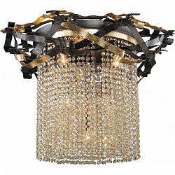 Потолочная люстра N-Light 555-06-03 gold + black + shampagne crystal в стиле Классический Хрусталь. Коллекция N-Light 555. Подходит для интерьера 