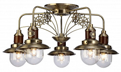 Потолочная люстра Arte Lamp A4524PL-5AB в стиле Лофт. Коллекция Sailor. Подходит для интерьера ресторанов 