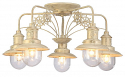 Потолочная люстра Arte Lamp A4524PL-5WG в стиле Лофт. Коллекция Sailor. Подходит для интерьера ресторанов 