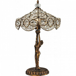 Настольная лампа N-Light 2404/1 Spanish Bronze_ls в стиле Классический Хрусталь. Коллекция N-Light 240. Подходит для интерьера 