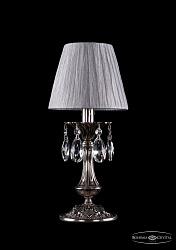 Настольная лампа декоративная Bohemia Ivele 1702L/1-30/NB/SH6-160 в стиле Классический. Коллекция 7001 Nickel White. Подходит для интерьера Для гостиной 