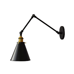Настенный светильник Lumina Deco LDW B007-2 BK в стиле Лофт Индустриальный. Коллекция RUBI. Подходит для интерьера 