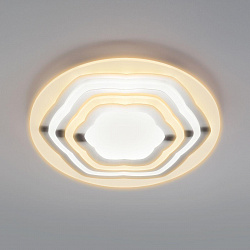 Светодиодный потолочный светильник Eurosvet 90117/4 хром в стиле Модерн. Коллекция Siluet. Подходит для интерьера Для гостиной 
