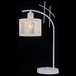 Настольная лампа декоративная Natali Kovaltseva AMSTERDAM 81053-1T SATIN WHITE в стиле Модерн. Коллекция Amsterdam. Подходит для интерьера Гостиная 