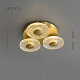 Серия светодиодных потолочных люстр с прозрачными рельефными плафонами дискообразной формы Lampatron DILARA